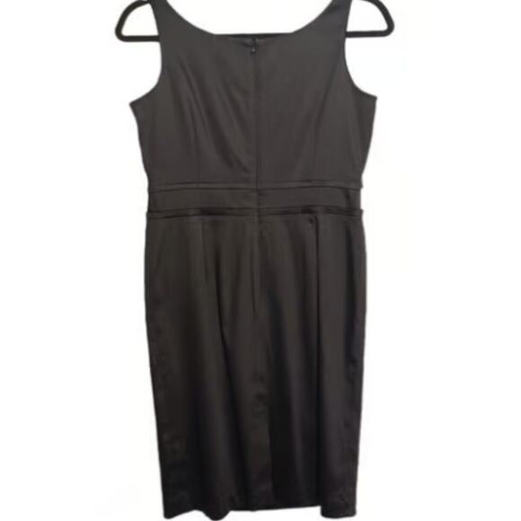 Talbots Satin Cocktail Dress Sz 10 Black Semi Formal Whimsigoth Elegant Party - Picture 8 of 17